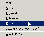 Auswahl von Disconnect
