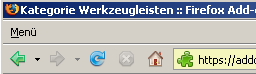 Menüleiste nach Tiny Menu-Installation