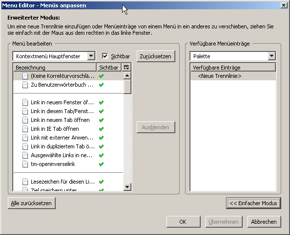 Menu Editor