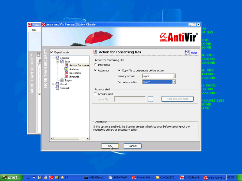 Antivir-Einstellungen