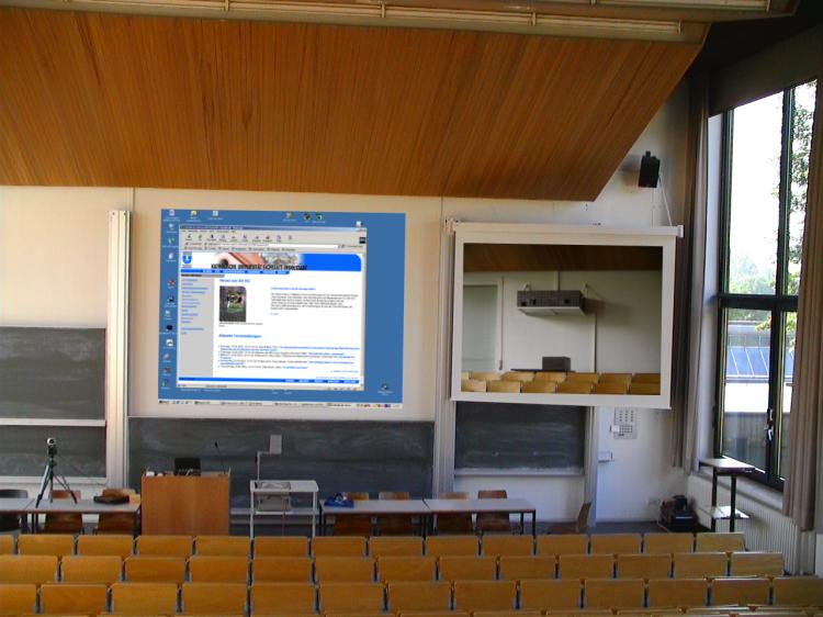 Projektion im Hörsaal KGA-201