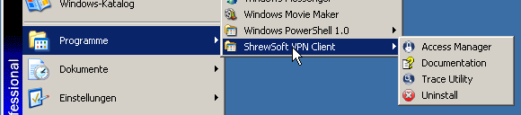 ShrewSoft im Programme-Menü